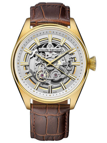 85307-37jc-aid CLAUDE BERNARD PROUD HERITAGE AUTOMATIC SKELETON 3 HANDS 85307-37JC-AID